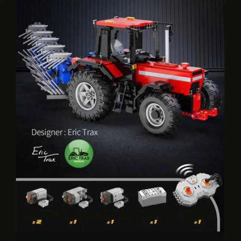 Brick MOC RC Plowing Tractor | 1675pcs - Brick Car Merchant