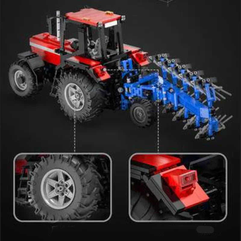 Brick MOC RC Plowing Tractor | 1675pcs - Brick Car Merchant