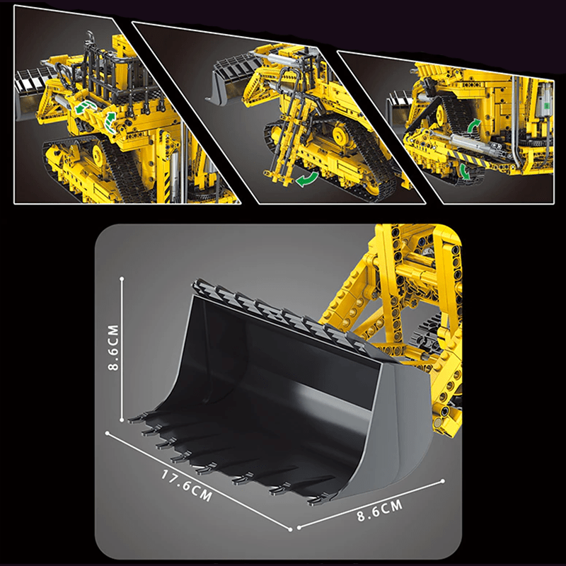 Brick MOC RC Pneumatic Bulldozer | 3963pcs - Brick Car Merchant