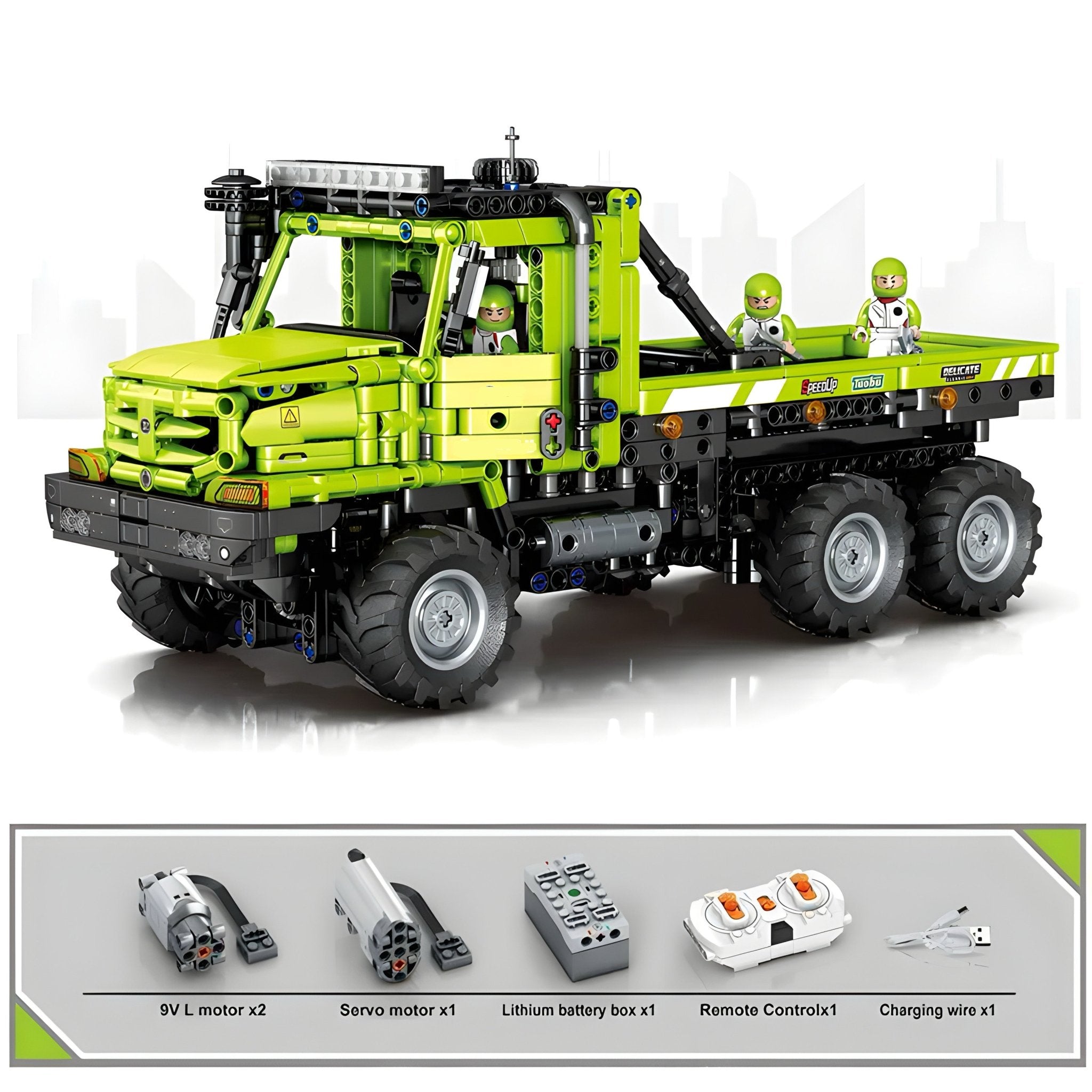 Brick MOC RC Transport Cargo Truck | 1336pcs - Brick Car Merchant
