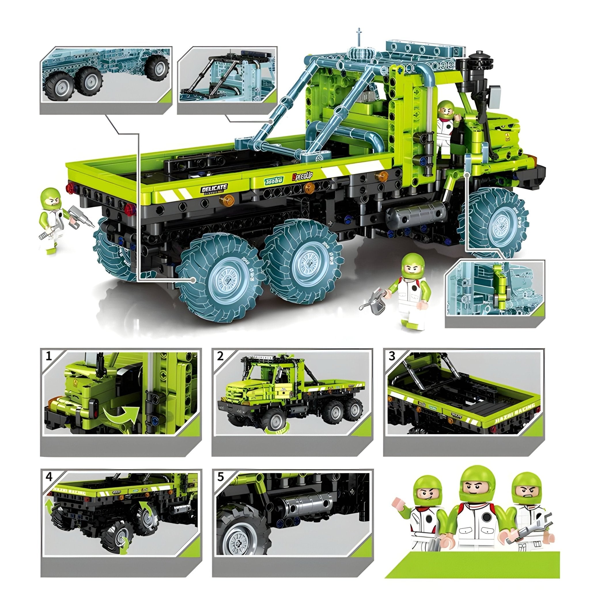 Brick MOC RC Transport Cargo Truck | 1336pcs - Brick Car Merchant