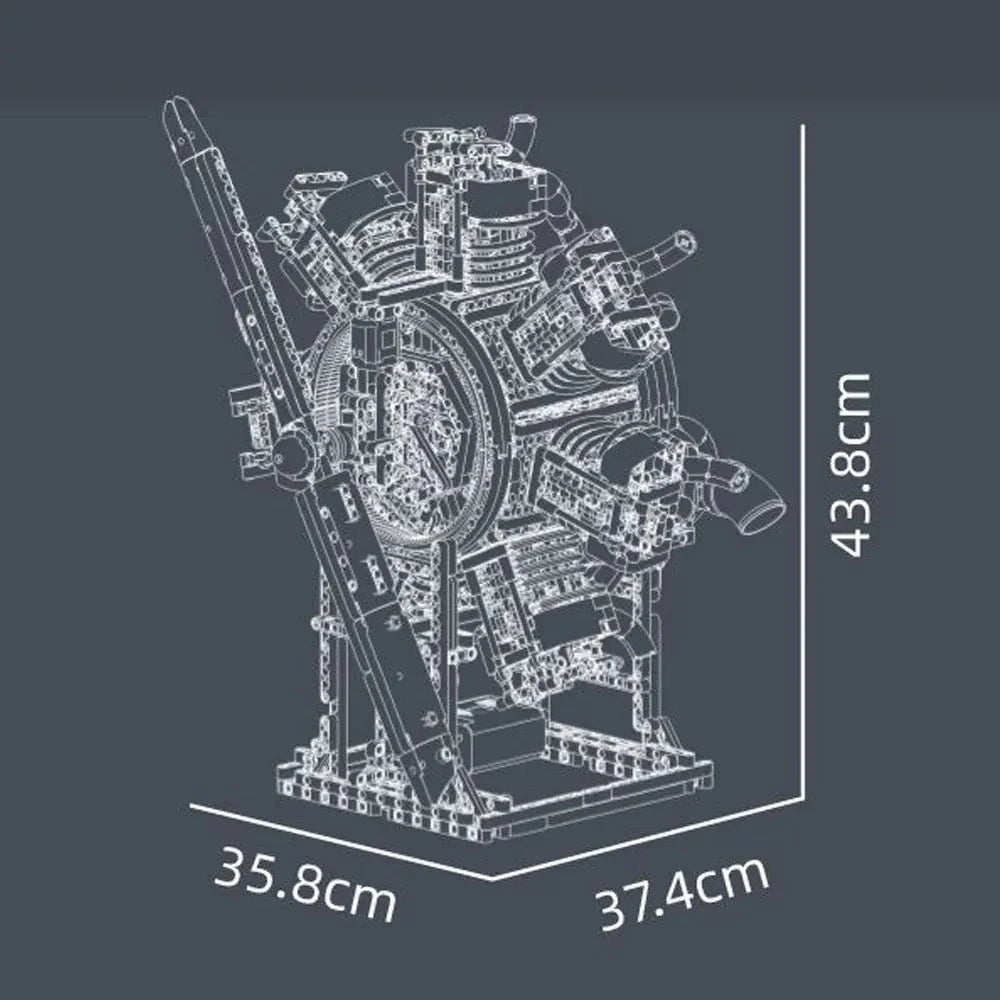 Brick MOC Radial Aircraft Engine | 3089pcs - Brick Car Merchant