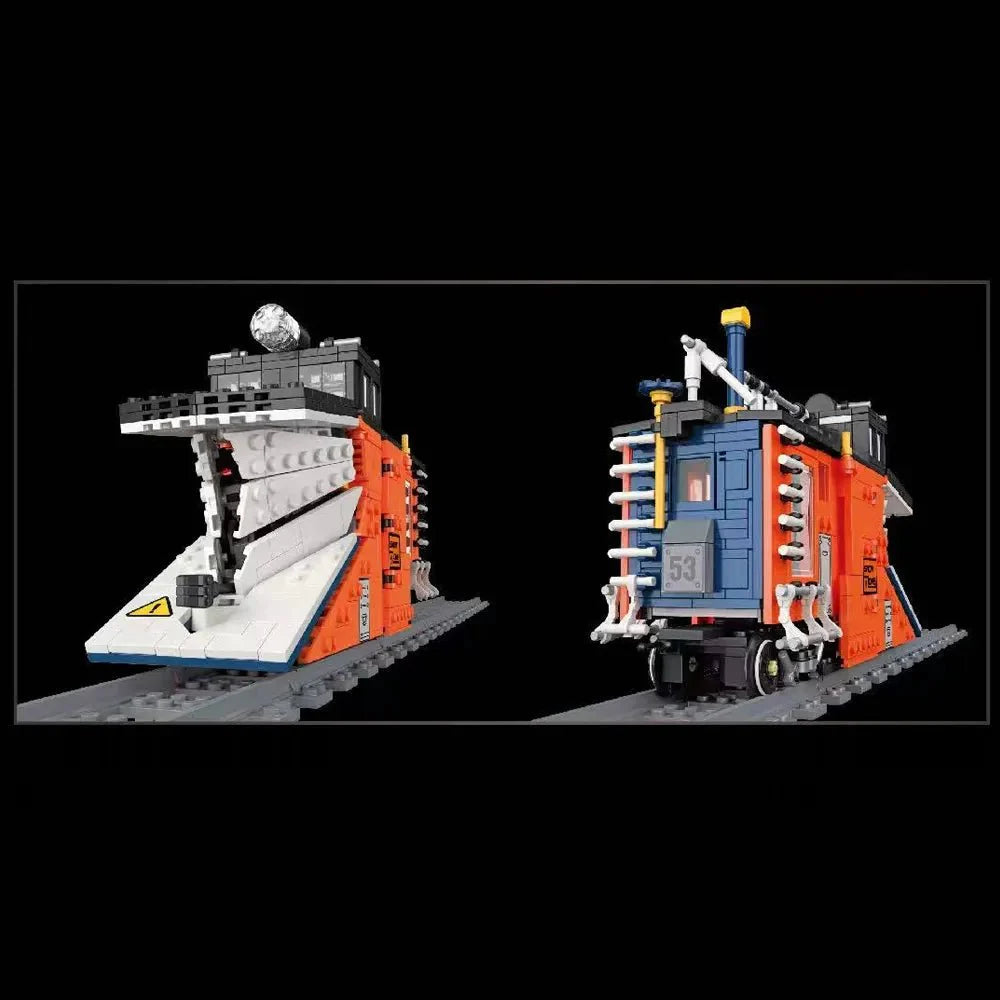 Brick MOC Rail Snowplow Train | 945pcs - Brick Car Merchant