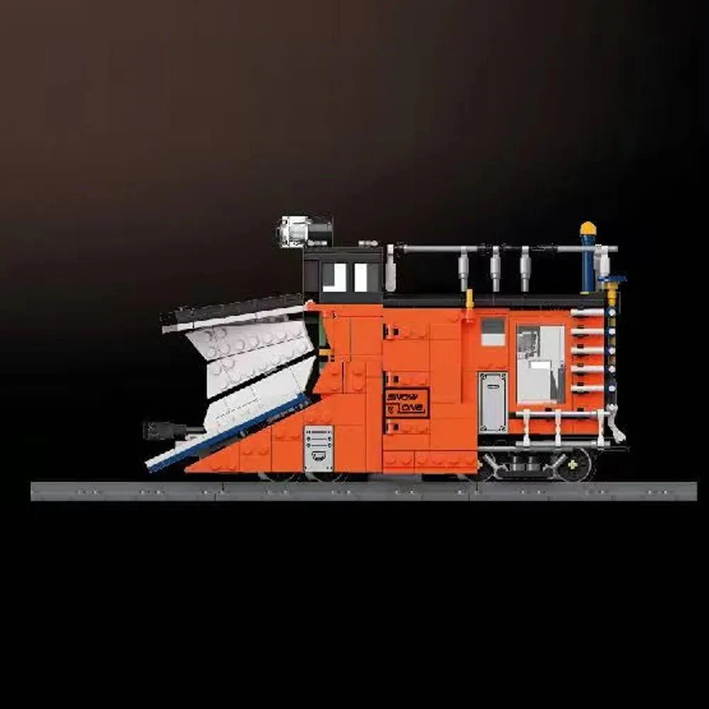 Brick MOC Rail Snowplow Train | 945pcs - Brick Car Merchant