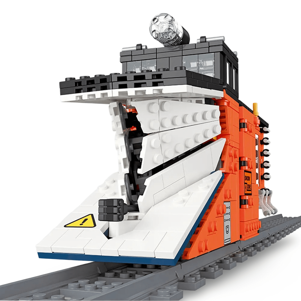 Brick MOC Rail Snowplow Train | 945pcs - Brick Car Merchant