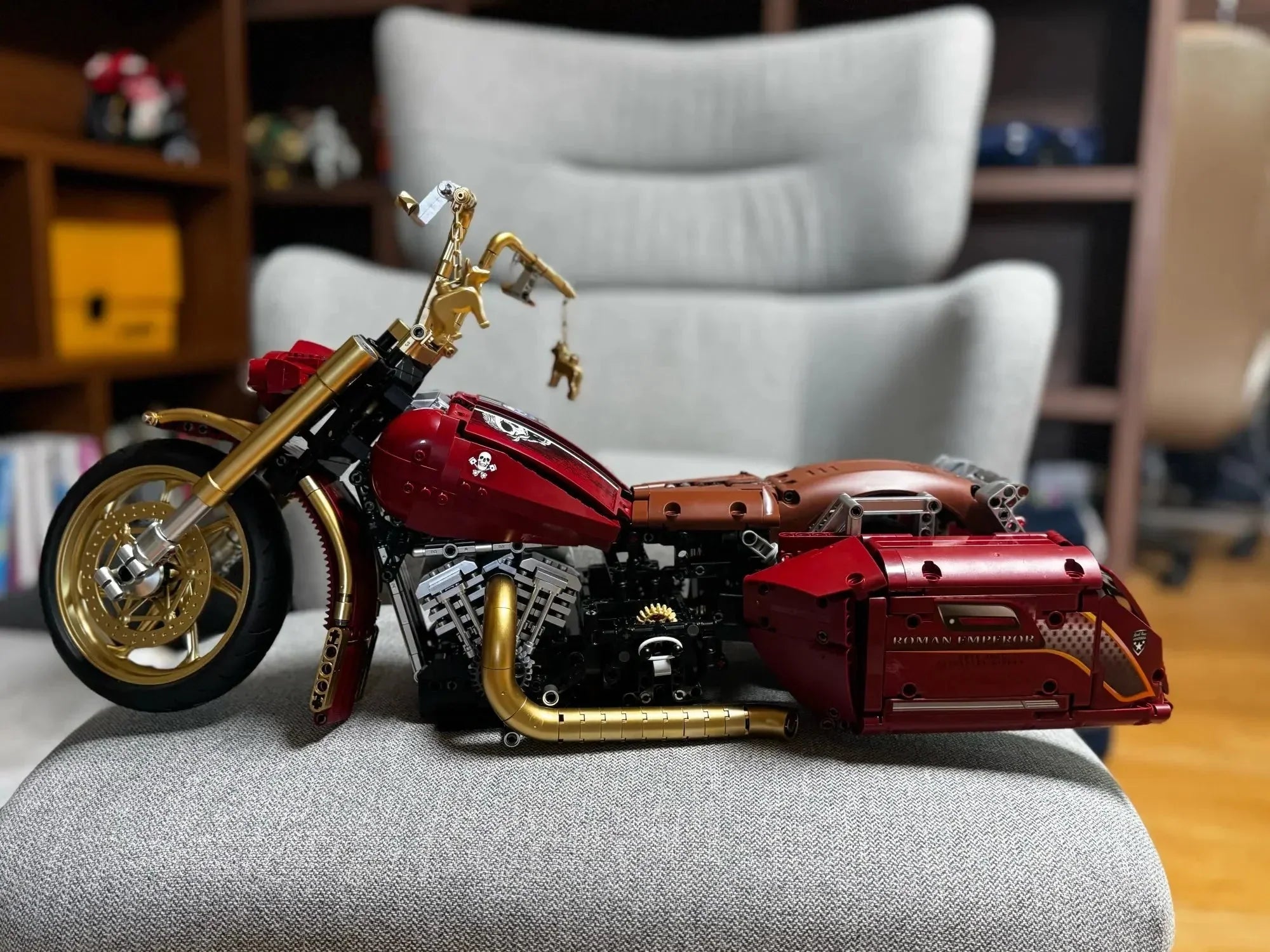 Brick MOC Red Custom Chopper | 2111pcs - Brick Car Merchant