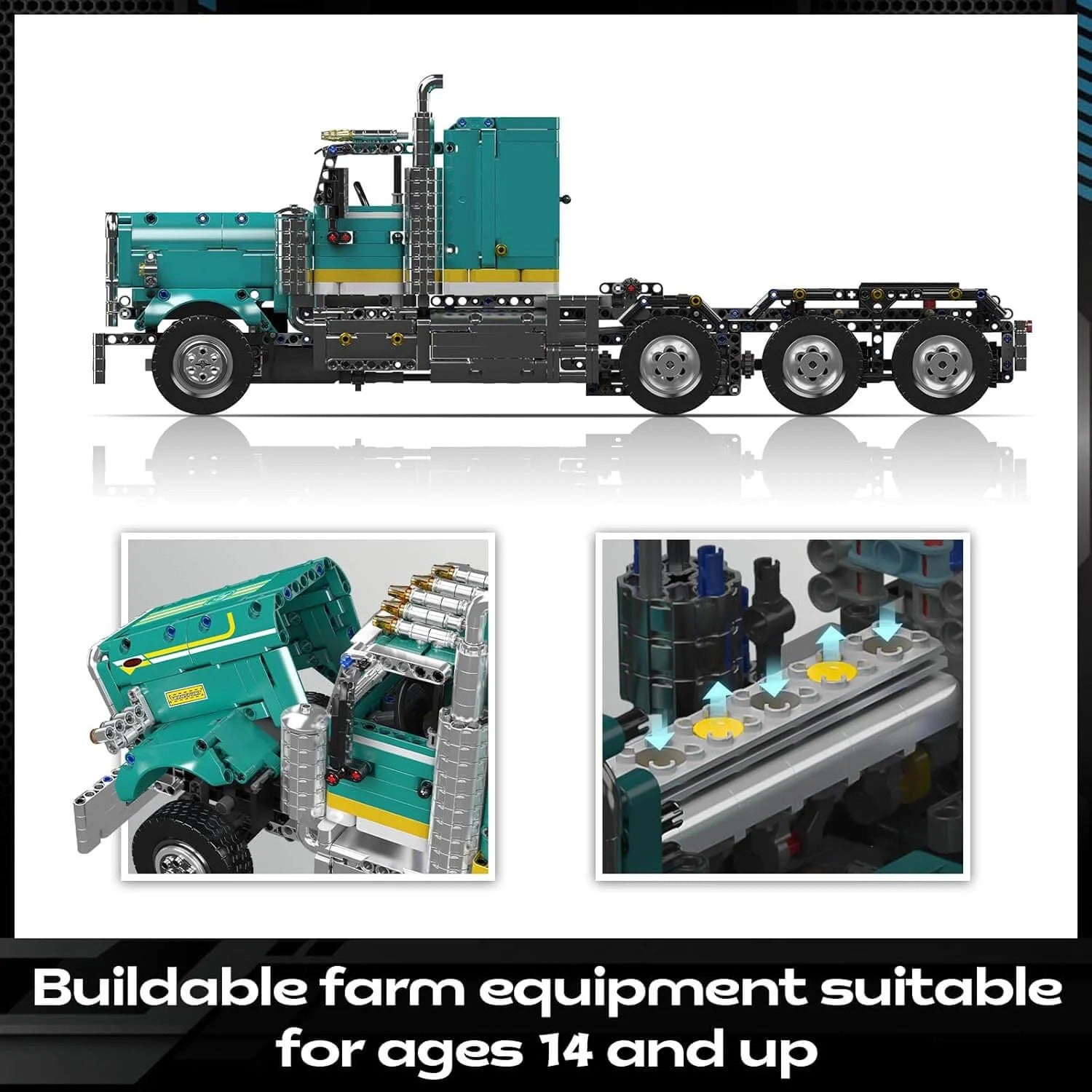 Brick MOC Remote Controlled American Truck | 2063pcs - Brick Car Merchant