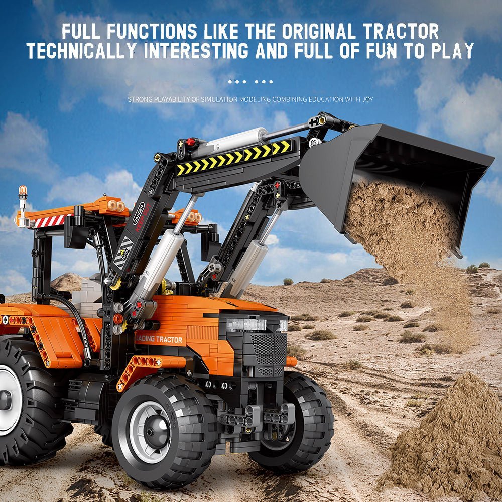 Brick MOC Remote Controlled Loading Tractor | 1496pcs - Brick Car Merchant