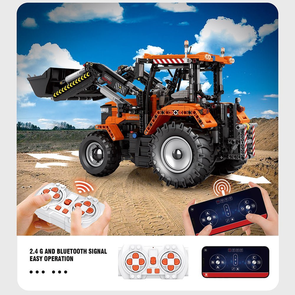 Brick MOC Remote Controlled Loading Tractor | 1496pcs - Brick Car Merchant