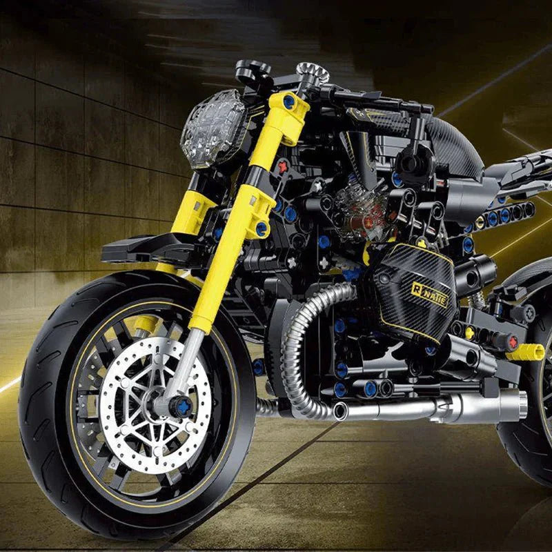 Brick MOC Retro Cafe Racer Concept | 617pcs - Brick Car Merchant
