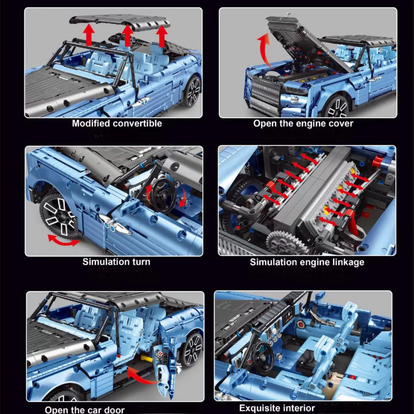 LEGO MOC Rolls-Royce Wraith Boat Tail | Remote Control, Opening Features, Luxury Wine Cabinet, Removable Convertible Top, Signature Rolls-Royce Doors, 2903 pcs - Brick Car Merchant