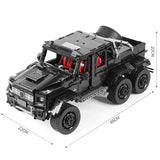 LEGO MOC Mercedes G63 AMG, Brabus G800 6x6 Off-Road Pickup SUV | Remote Control, All-Terrain Off-Roading, Exclusive XL Tyres, Gear Shifter, Opening Features, Detailed Linkage and Differential, 6WD, Openable Sunroof, 3300pcs - Brick Car Merchant