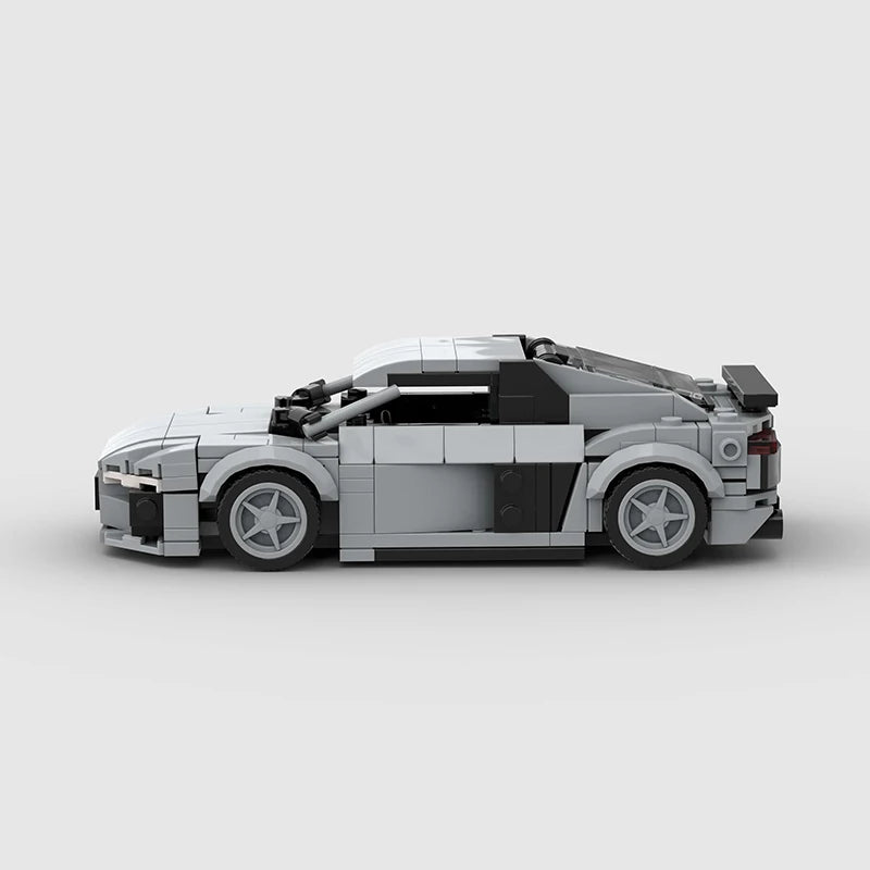 Brick MOC Audi R8 Grey - Brick Car Merchant