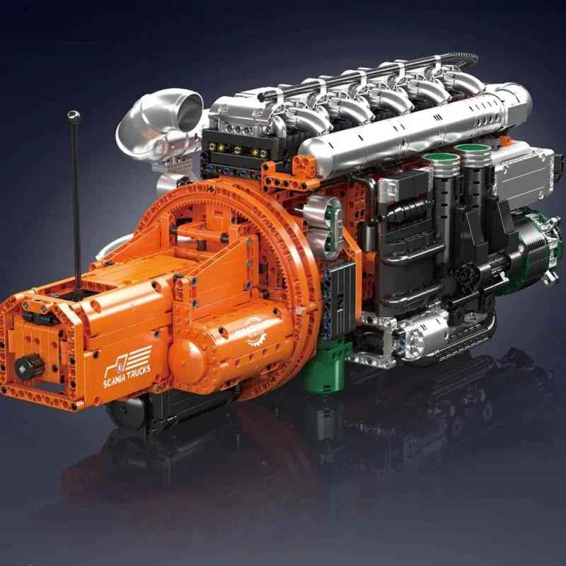 Brick MOC Scania Truck engine & Transmission | 3236pcs - Brick Car Merchant
