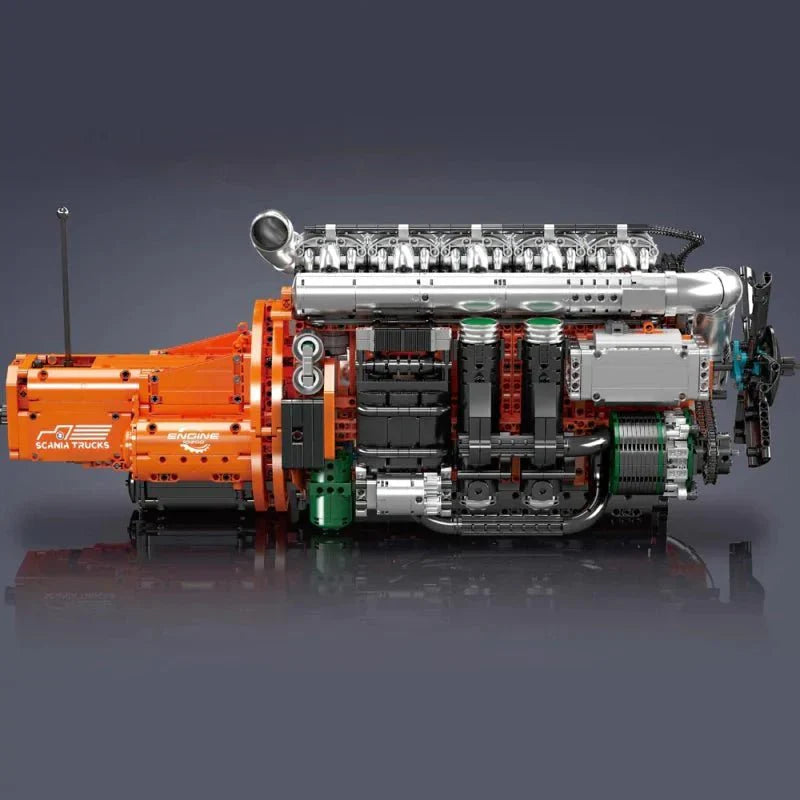 Brick MOC Scania Truck engine & Transmission | 3236pcs - Brick Car Merchant