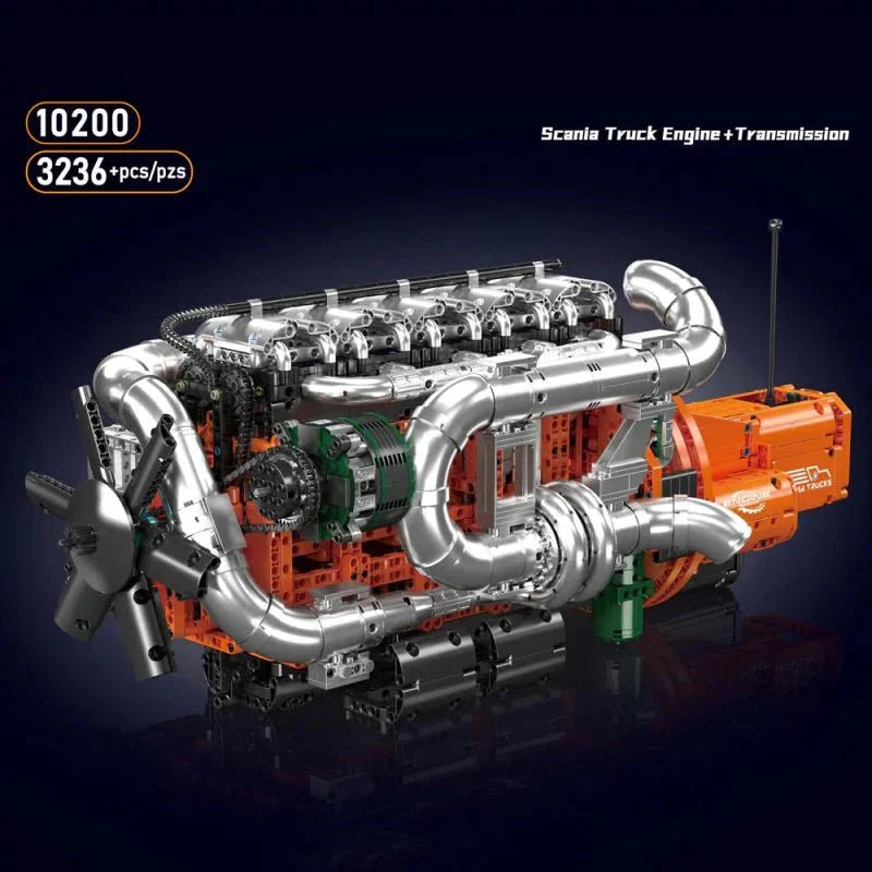 Brick MOC Scania Truck engine & Transmission | 3236pcs - Brick Car Merchant