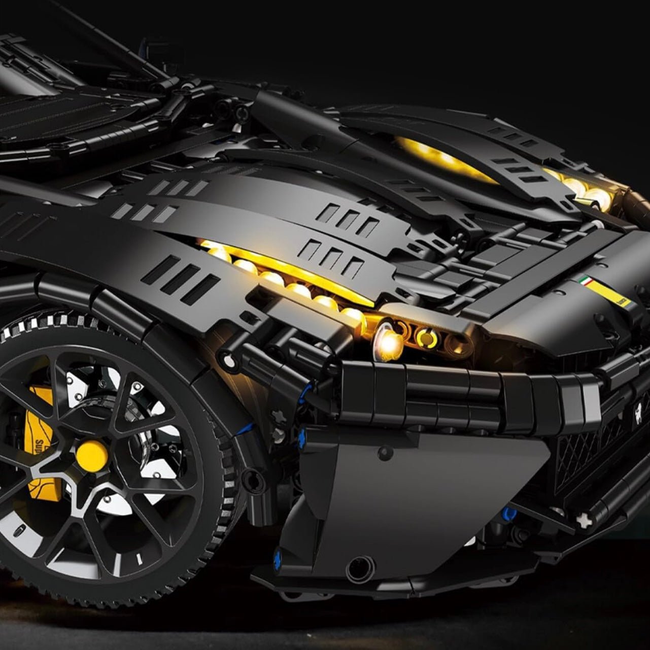 Brick MOC Shadow Edition Italian V12 Grand Tourer | 3096 pcs - Brick Car Merchant