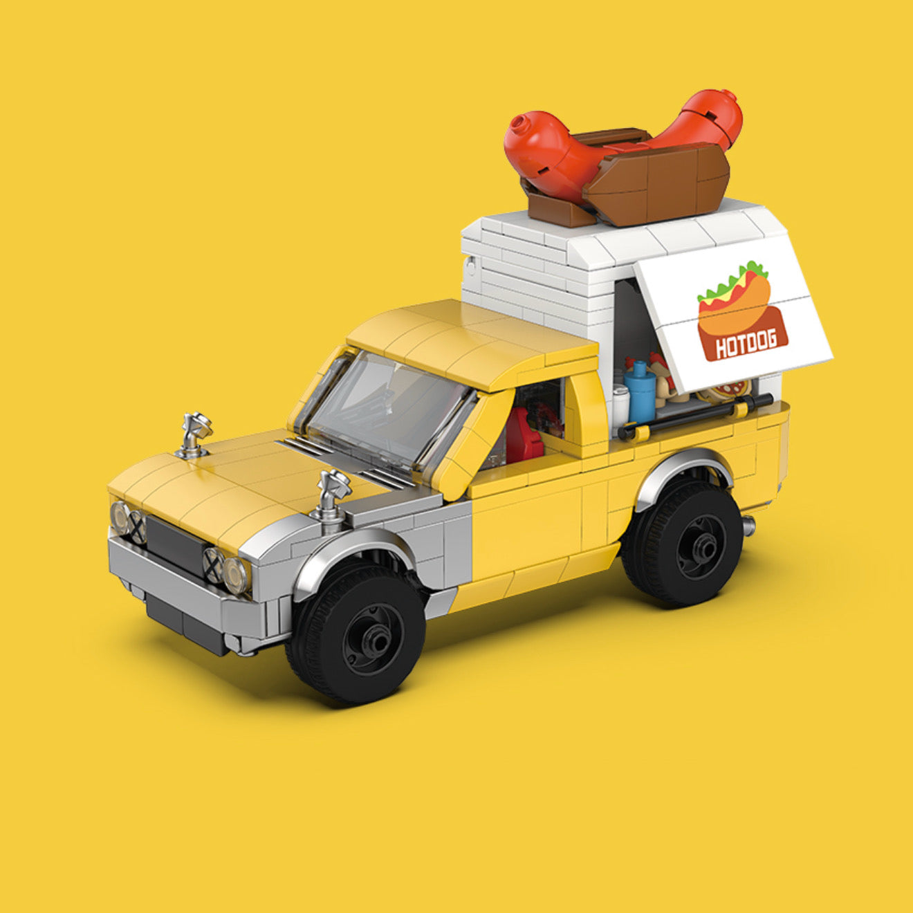 Brick MOC ShibaComing Hot Dog Truck - Brick Car Merchant