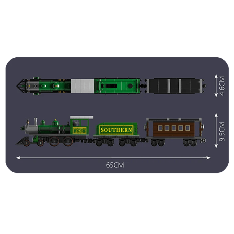 Brick MOC Southern Steam Locomotive Remote Control | 1211pcs - Brick Car Merchant