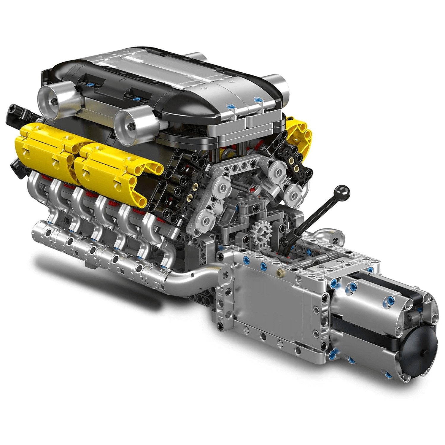 Brick MOC Supercar V12 Engine & Transmission | 1260pcs - Brick Car Merchant