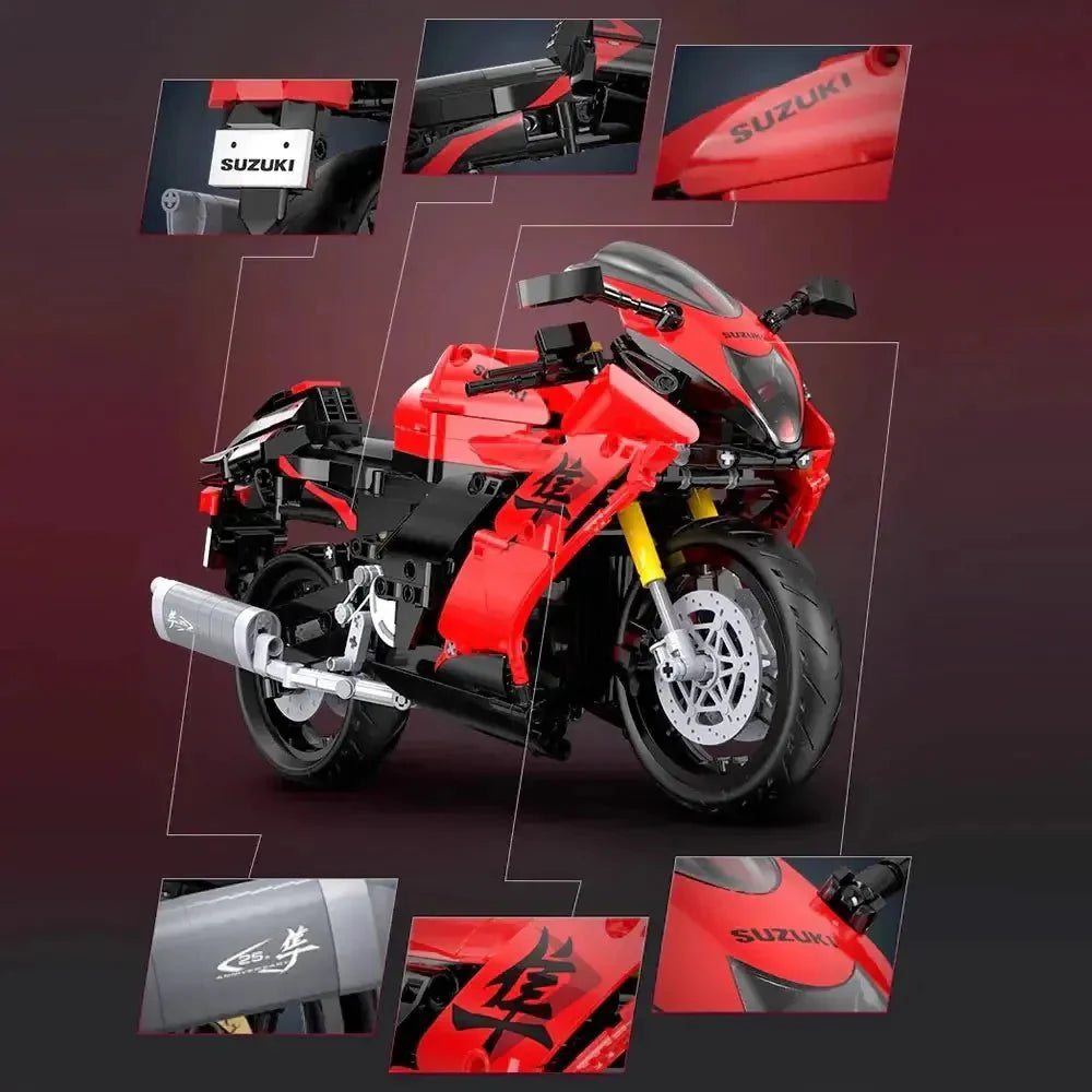 Brick MOC Suzuki Hayabusa | 1043pcs - Brick Car Merchant