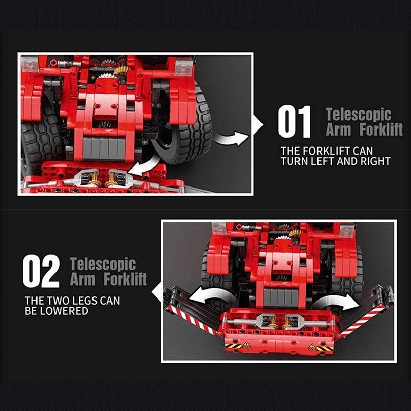 Brick MOC Telescopic Arm Forklift | 2260pcs - Brick Car Merchant