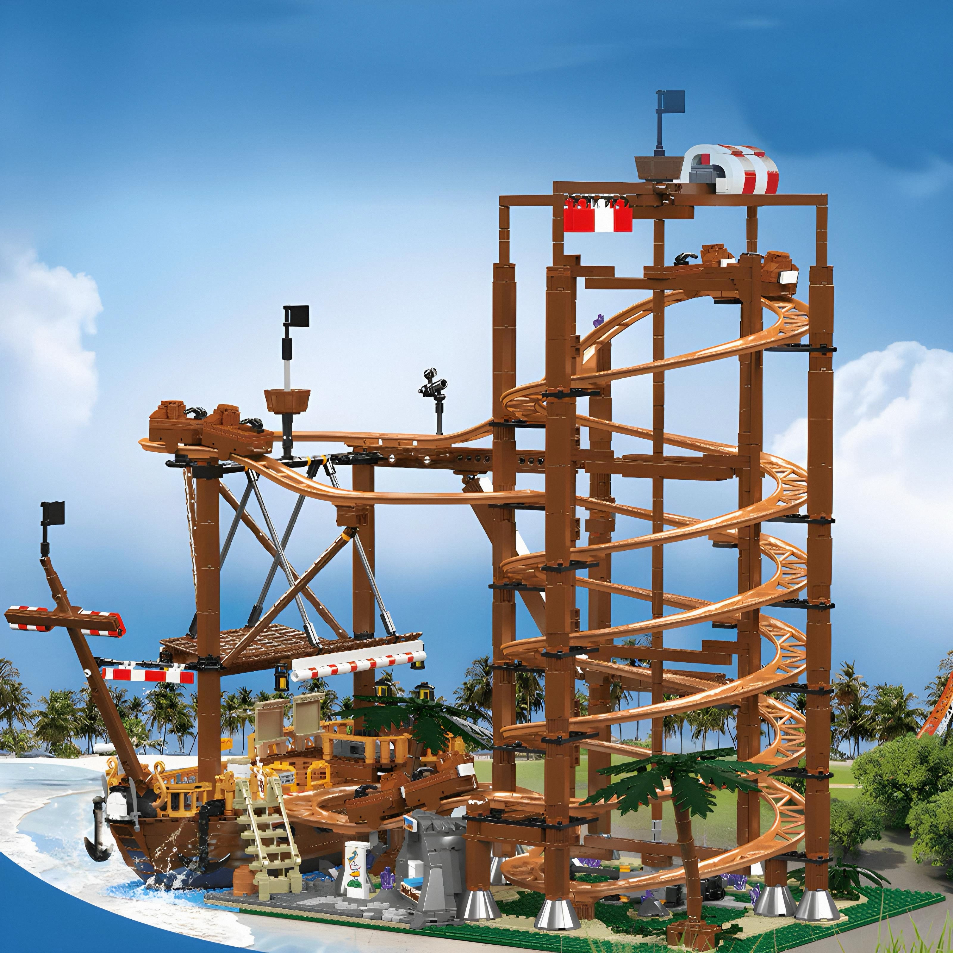 Brick MOC The Pirate Roller Coaster | 2173pcs - Brick Car Merchant