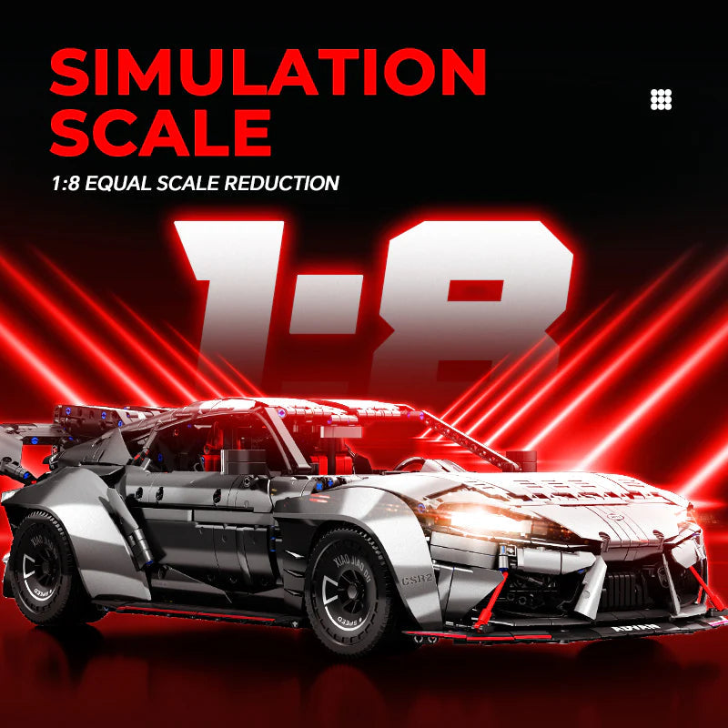 Brick MOC Toyota Supra A80 | Remote Control, Electric Air Suspension, Opening Features, Rear Accelerator Blade Linkage, 4399 pcs - Brick Car Merchant