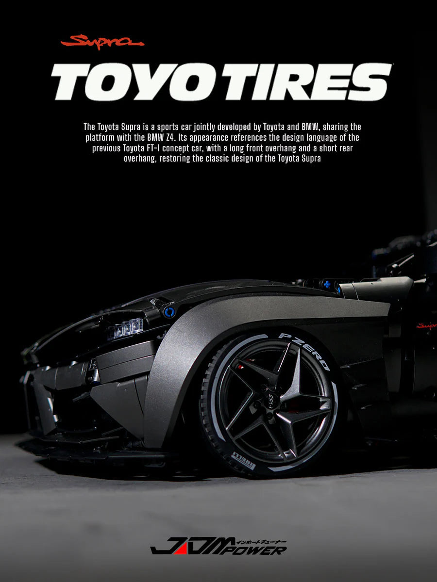 Brick MOC Toyota Supra A80 | Remote Control, Electric Air Suspension, Opening Features, Rear Accelerator Blade Linkage, 4399 pcs - Brick Car Merchant