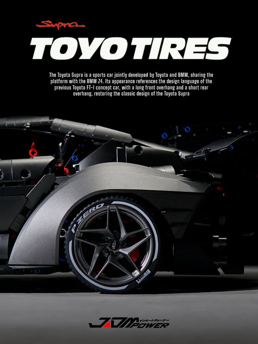 Brick MOC Toyota Supra A80 | Remote Control, Electric Air Suspension, Opening Features, Rear Accelerator Blade Linkage, 4399 pcs - Brick Car Merchant