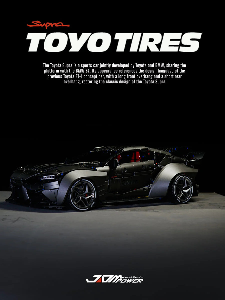 Brick MOC Toyota Supra A80 | Remote Control, Electric Air Suspension, Opening Features, Rear Accelerator Blade Linkage, 4399 pcs - Brick Car Merchant