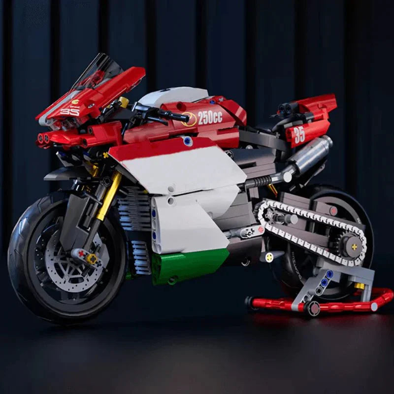 Brick MOC Track-Ready Sport Bike | 803pcs - Brick Car Merchant