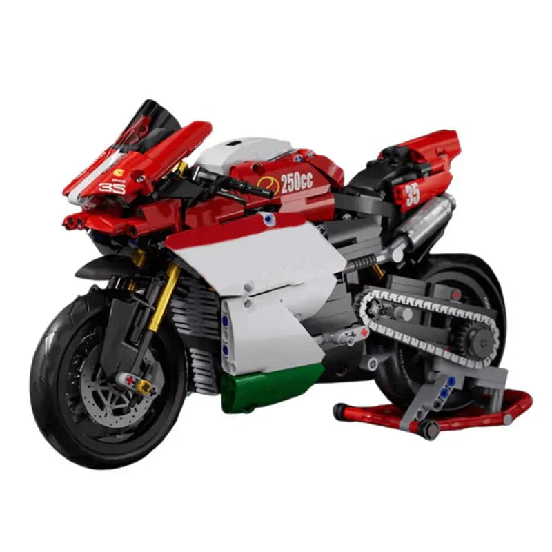 Brick MOC Track-Ready Sport Bike | 803pcs - Brick Car Merchant