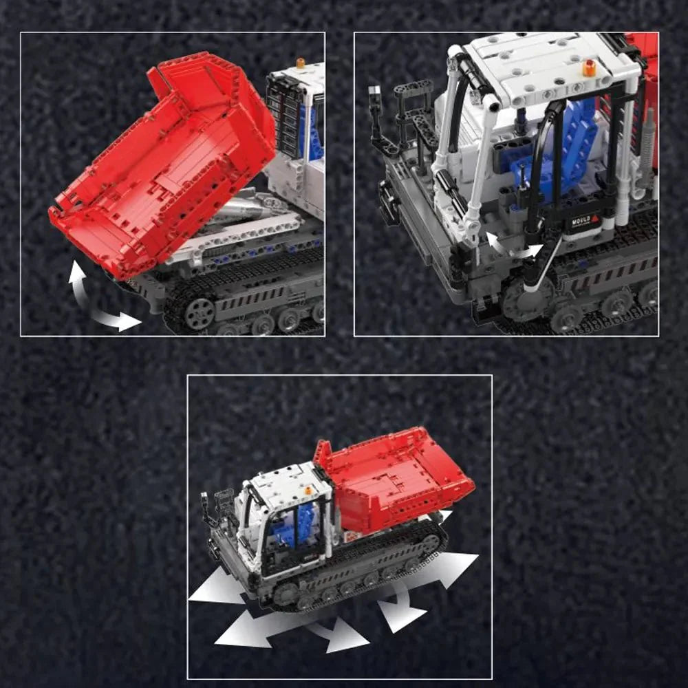 Brick MOC Tracked Dumper Hauler | 1105pcs - Brick Car Merchant