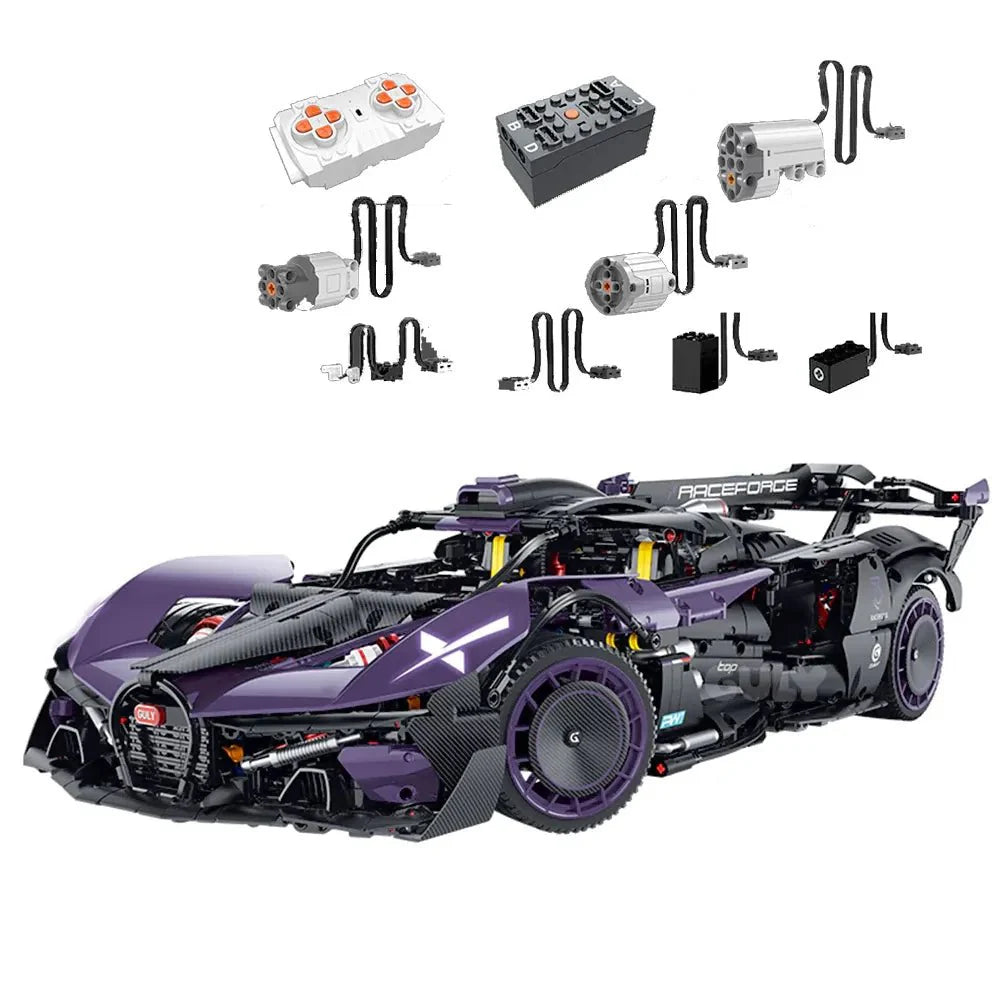 Brick MOC Turbocharged W16 Track Hypercar | 3332pcs - Brick Car Merchant