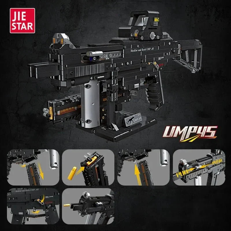 Brick MOC UMP45 SMG Gun | 1609 pcs - Brick Car Merchant