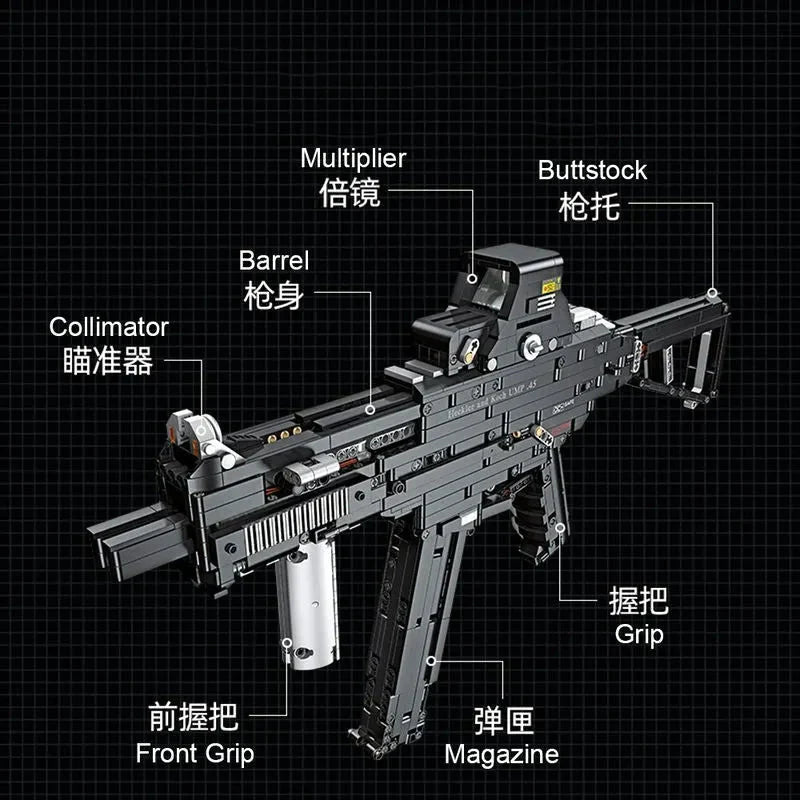 Brick MOC UMP45 SMG Gun | 1609 pcs - Brick Car Merchant