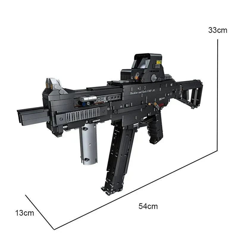 Brick MOC UMP45 SMG Gun | 1609 pcs - Brick Car Merchant