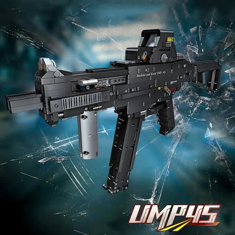 Brick MOC UMP45 SMG Gun | 1609 pcs - Brick Car Merchant