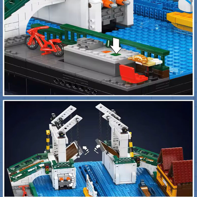 Brick MOC Motorized Nordic Drawbridge | 2065pcs - Brick Car Merchant