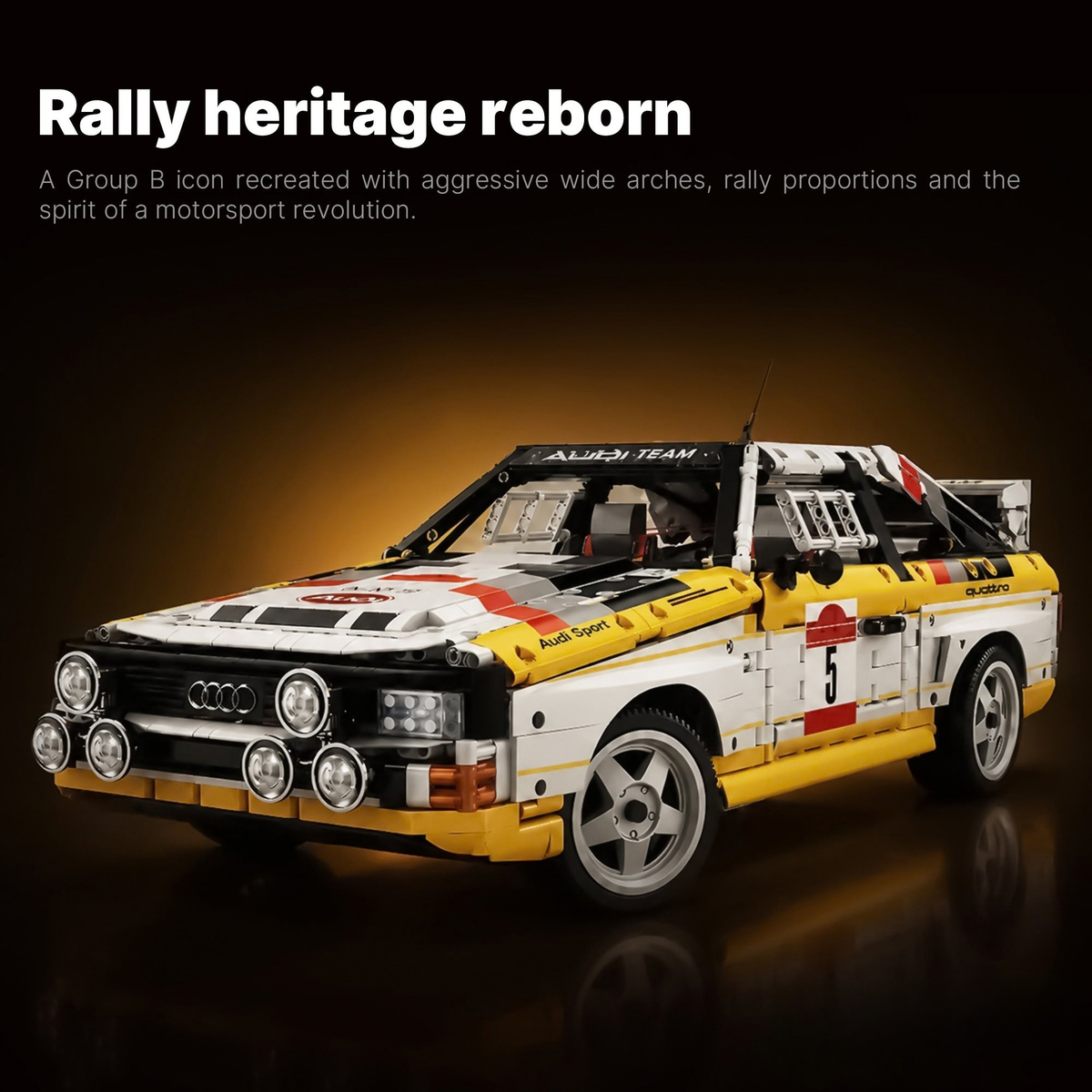 Brick MOC Audi Rally Quattro Group B 1984 - Brick Car Merchant