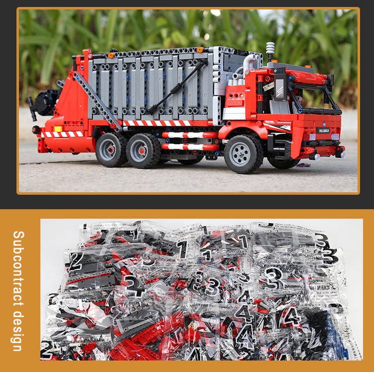 Brick MOC Urban Garbage Collection Truck | 1689pcs - Brick Car Merchant