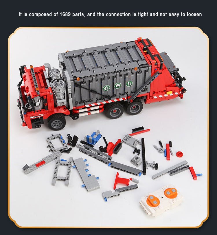 Brick MOC Urban Garbage Collection Truck | 1689pcs - Brick Car Merchant
