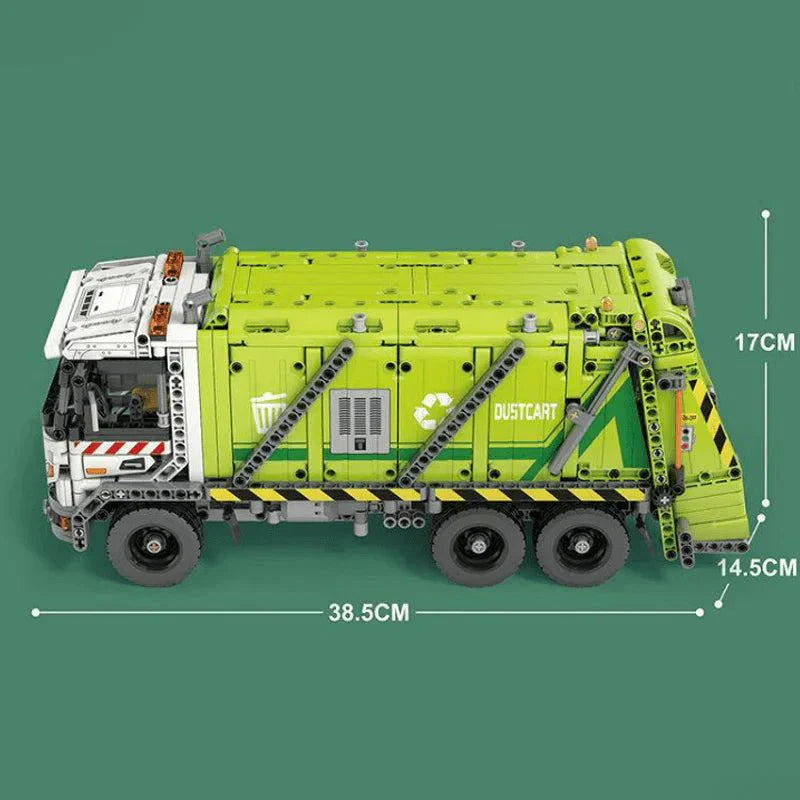 Brick MOC Urban Waste Collection Truck | 1468pcs - Brick Car Merchant