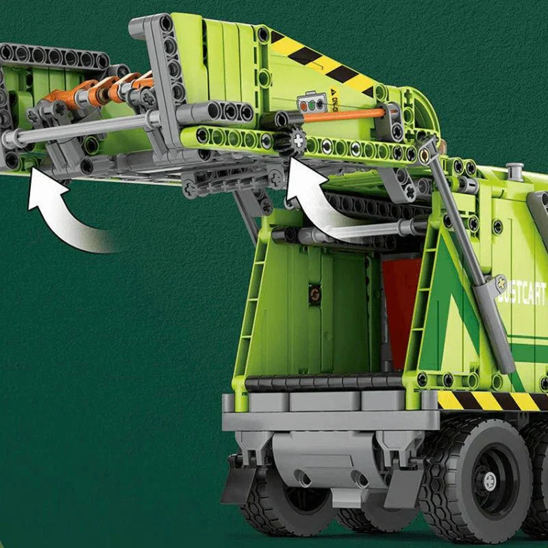 Brick MOC Urban Waste Collection Truck | 1468pcs - Brick Car Merchant