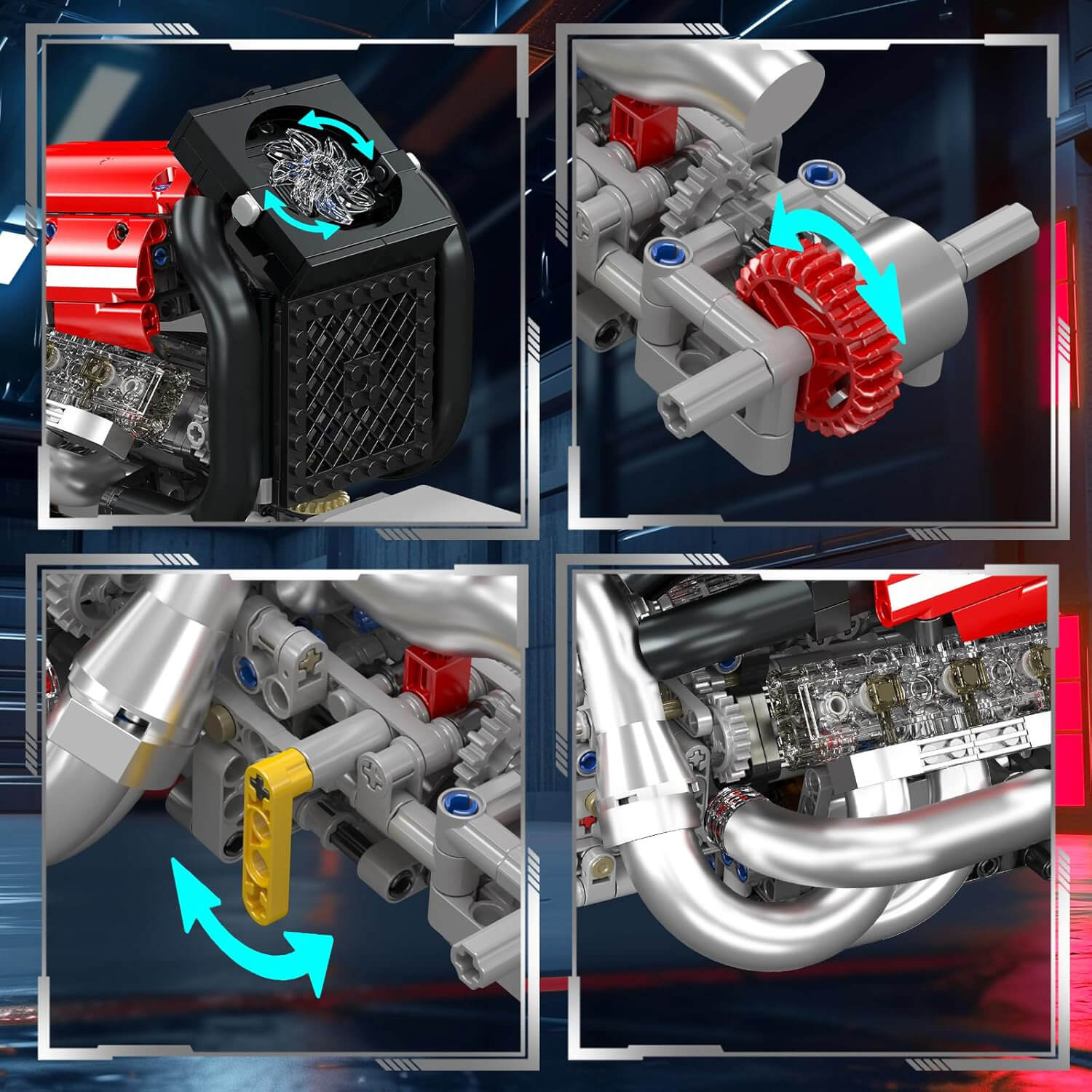 Brick MOC V8 Formula 1 Engine | 979pcs - Brick Car Merchant