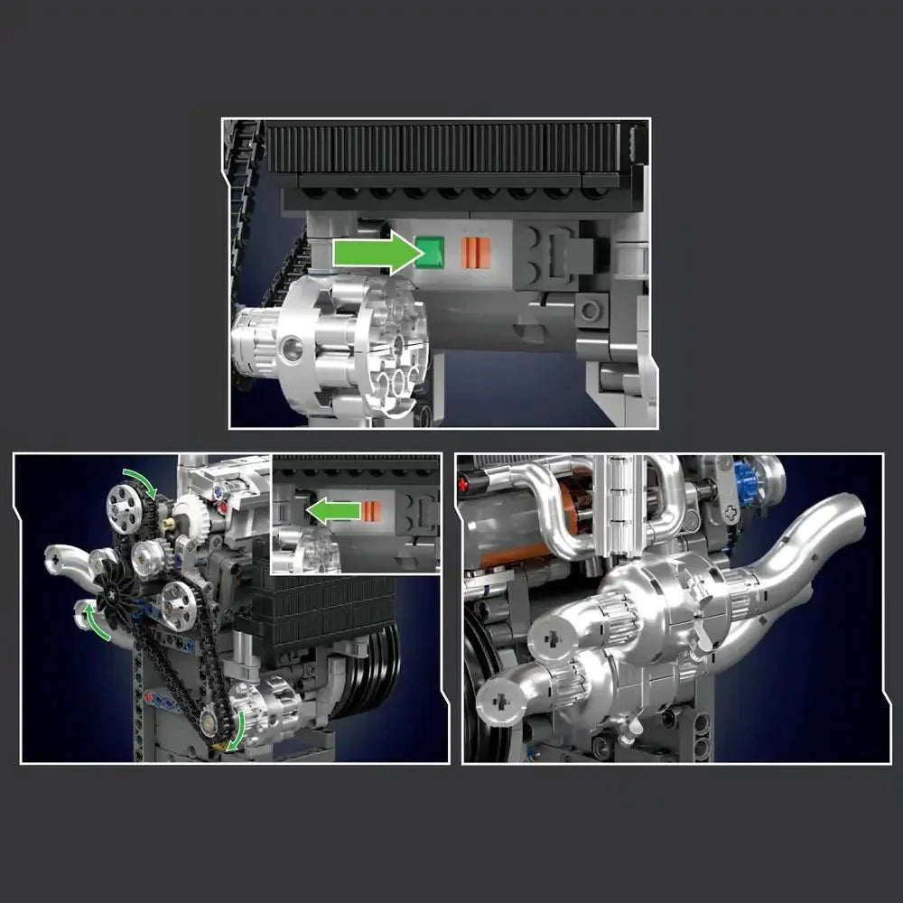 Brick MOC V8 Supercar Engine Kit | 739pcs - Brick Car Merchant