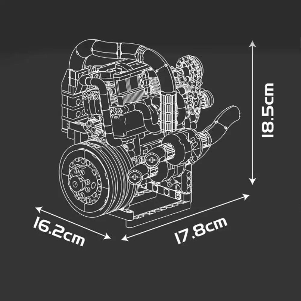 Brick MOC V8 Supercar Engine Kit | 739pcs - Brick Car Merchant
