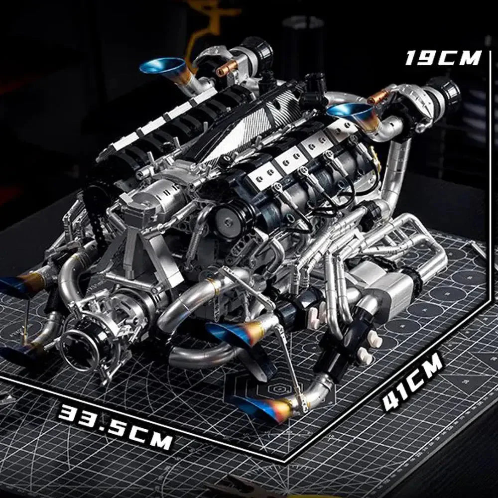 Brick MOC V8 Turbocharged Engine | 2773pcs - Brick Car Merchant
