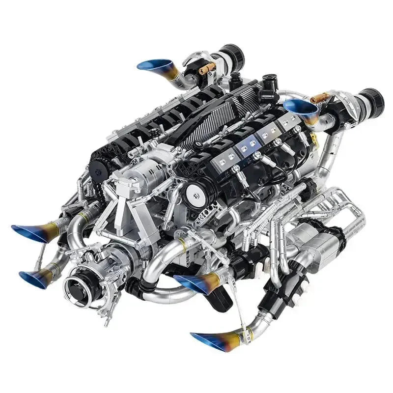 Brick MOC V8 Turbocharged Engine | 2773pcs - Brick Car Merchant
